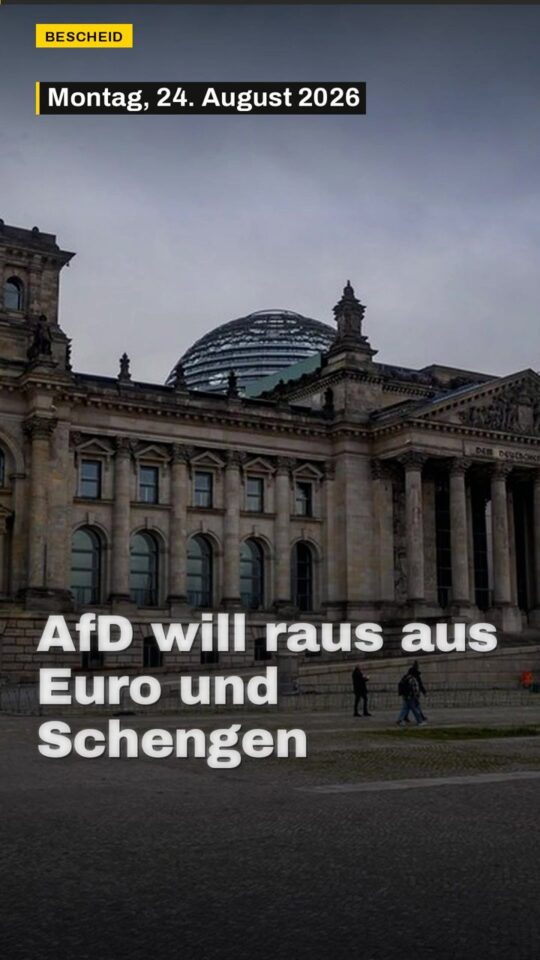 Erstes Bild der Ausgabe: AfD will raus aus Euro und Schengen