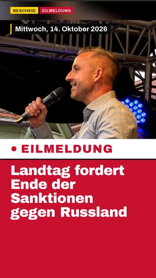 Erstes Bild der Ausgabe: Landtag fordert Ende der Sanktionen gegen Russland