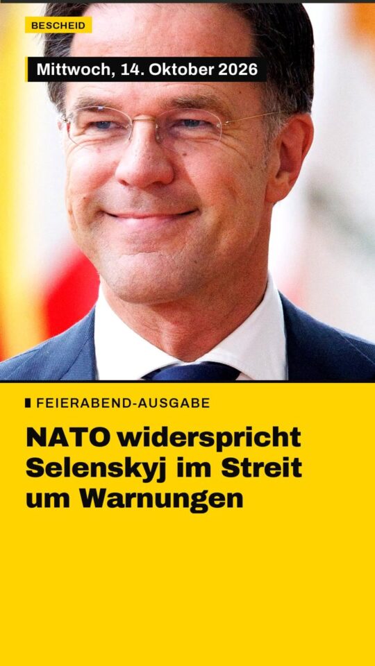 Erstes Bild der Ausgabe: NATO widerspricht Selenskyj im Streit um Warnungen