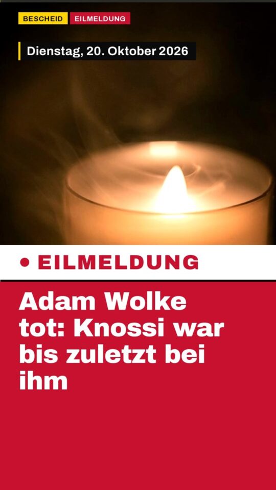 Erstes Bild der Ausgabe: Adam Wolke tot: Knossi war bis zuletzt bei ihm
