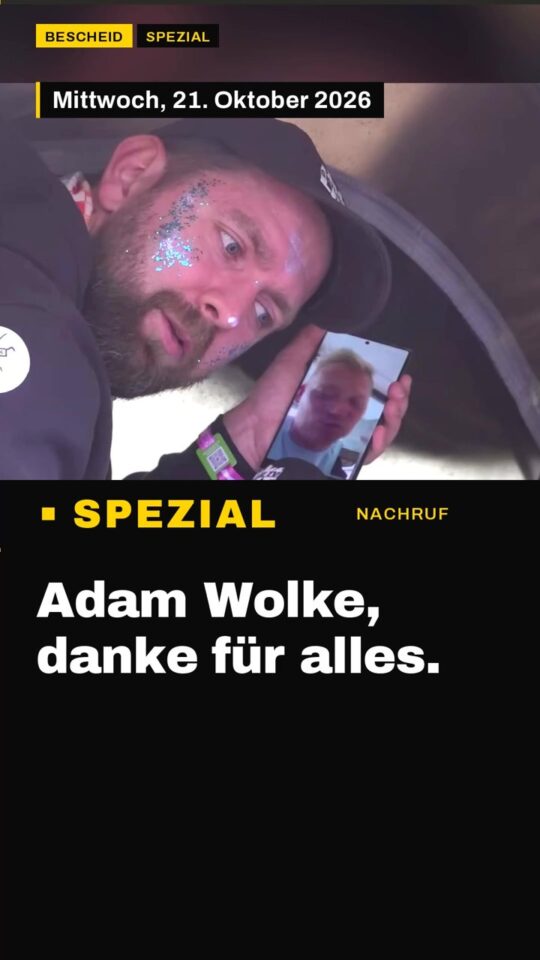 Erstes Bild der Ausgabe: Adam Wolke, danke für alles.