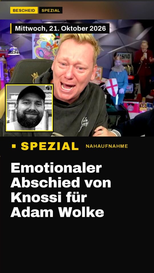 Erstes Bild der Ausgabe: Emotionaler Abschied von Knossi für Adam Wolke