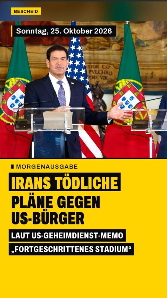 Erstes Bild der Ausgabe: Wie weit sind Irans tödliche Pläne gegen US-Bürger?